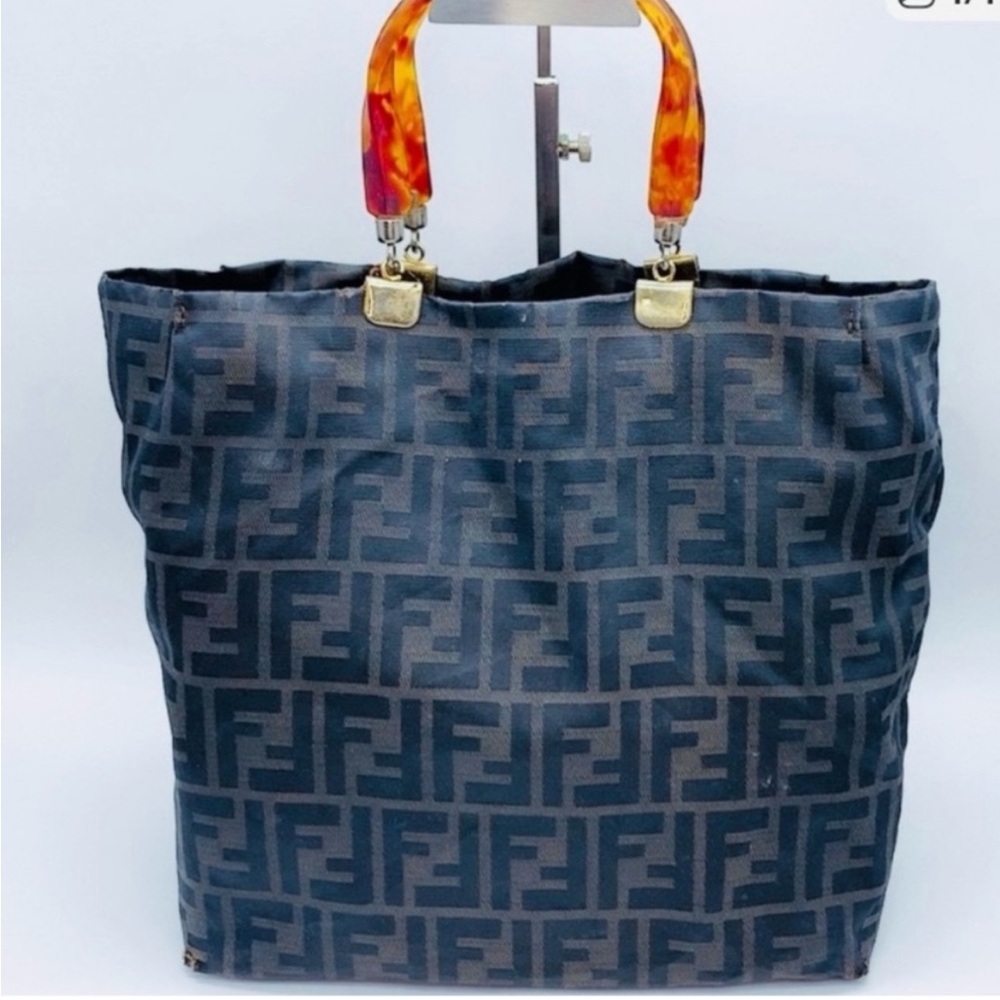 vintage y2k Fendi Black Monogram Tote